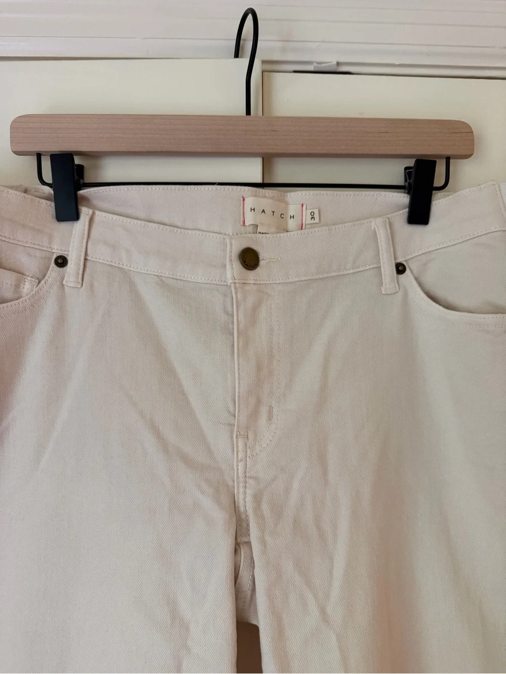 Hatch Wide-Leg Jeans in Cream - Picture 3 of 5